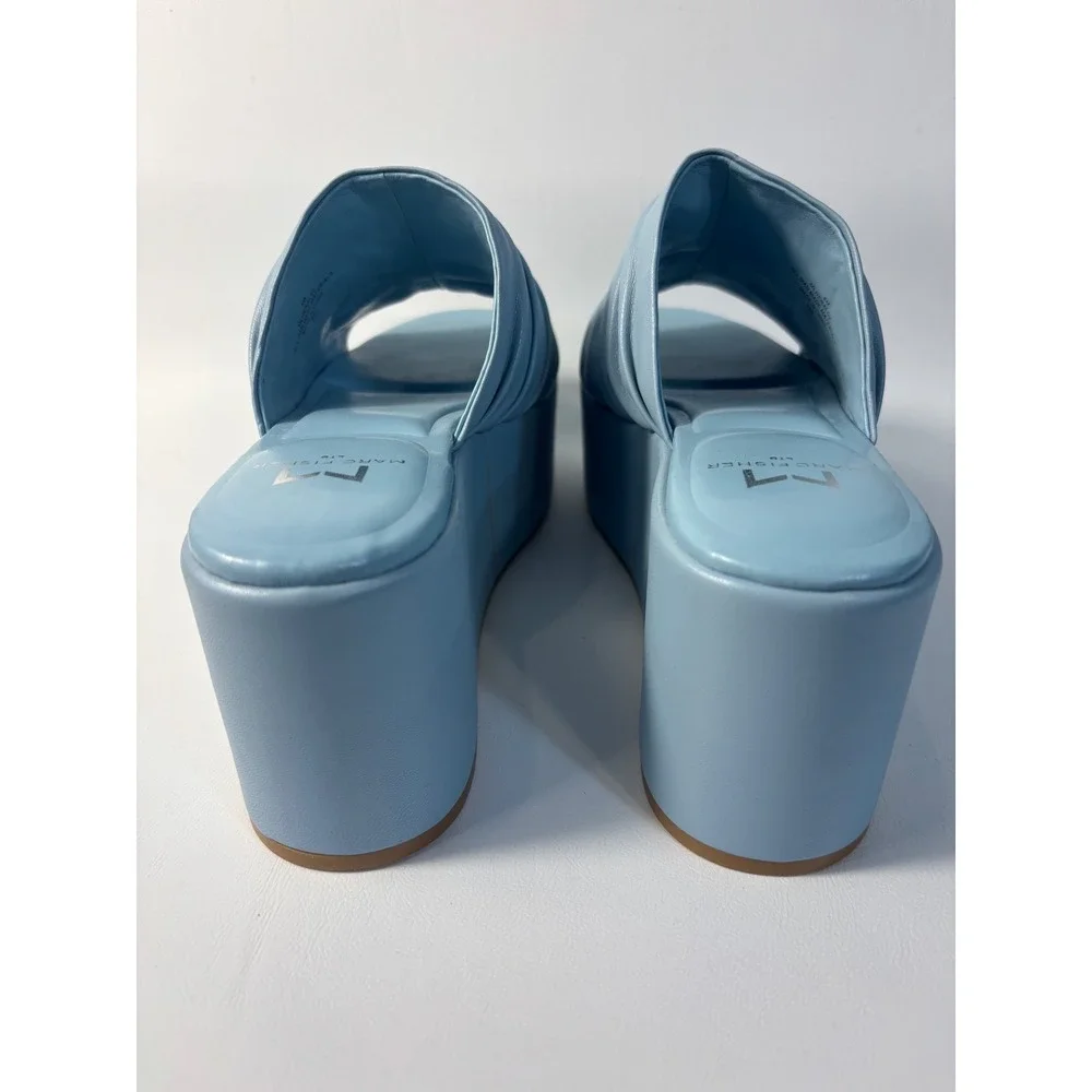 Marc Fisher Ltd Baby Blue Leather Platform Women Size 6M
